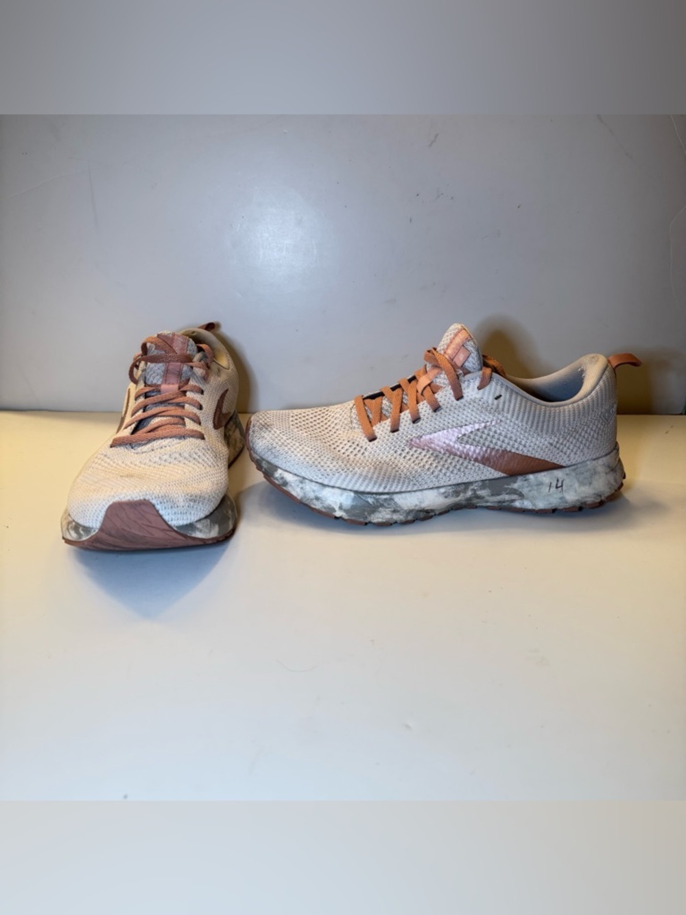 Brooks Women's Running Sneakers in Light Pink and Tan Accents